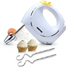 Geepas 150W Hand Mixer - Professional Electric Handheld Food Collection Hand Mixer For Baking - 7 Speed Function With Turbo Function, Includes Stainless Steel Beaters & Dough Hooks– 2 Years Warranty