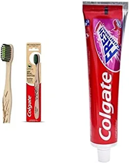 1 Colgate Bamboo Charcoal Black Soft Toothbrush - 1pk + 1 Colgate Fresh Confidence Red Toothpaste 125ml