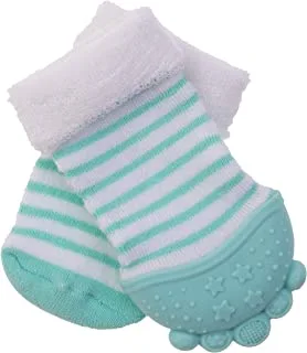 Nuby Teething Socks, Aqua