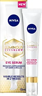 NIVEA LUMINOUS 630 EVEN GLOW Anti Dark Circles & Puffy Eyes Serum, Hydrating Hyaluronic Acid & Energizing Caffeine, 15ml