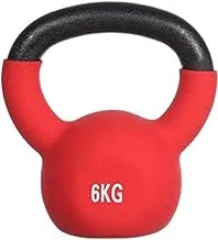 Marshal Fitness Neoprene Kettlebell with Firm Grip Handle for Stability, Endurance, and Strength Training – Solid Cast Iron Exercise Kettlebell for Indoor and Outdoor Workout – 6 kg MF-0051