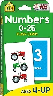 School Zone - Numbers 0-25 Flash Cards - Ages 4 to 6, Preschool, Kindergarten, Math, Addition, Subtraction, Numerical Order, Counting, and More