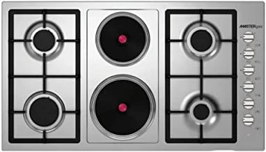 Mastergas 90 cm Gas Hob with 4 Cooking Burner and 2 Electric Burner| Model No H94MLCX with 2 Years Warranty