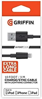 Griffin 3m Charge/Sync Cable, Lightning - Black