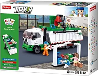 Sluban Town Series - Garbage Truck Building Blocks 432 PCS With 3 Mini Figures - For Age 6+ Years Old
