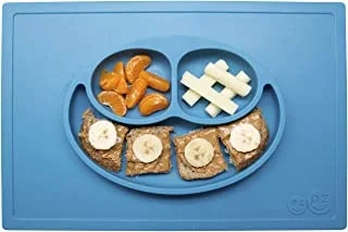 EZPZ Silicone Happy Mat with Built-in Placemat, One Size, Blue