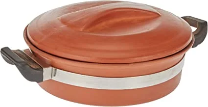 Harmony 2724623315287 2L Earthen Handi with Lid and Handle Brown
