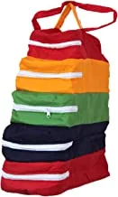 Kuber Industries Multiuses 5-Tier Hanging Cotton Shoes Organizer، Cover، Protector، Travel Kit (Multicolour)
