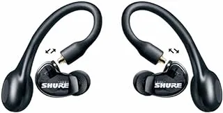 سماعات أذن Shure AONIC 215 True Wireless عازلة للصوت ، صوت صوت ممتاز مع جهير عميق ، بلوتوث 5 ، ملاءمة داخل الأذن ، عمر بطارية طويل مع علبة شحن ، أدوات تحكم بأطراف الأصابع - أسود [تحديث جديد]