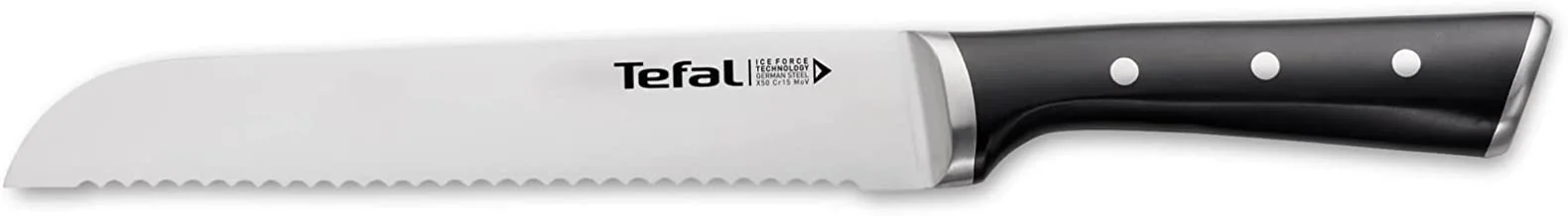 Tefal Ice Force 20 cm Bread Knife, Black, Stainless Steel, K2320414