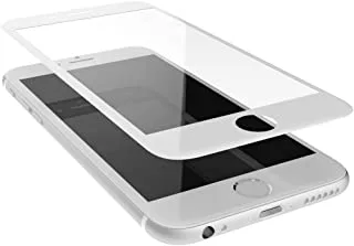واقي شاشة iPhone 6 / 6S ثلاثي الأبعاد منحنى أبيض ملائم لشاشة 9H صلابة عالية الدقة من الزجاج المقسى الشفاف