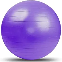 Marshal Fitness Yoga Ball Exercise Fitness Heavy Duty Anti-Burst Stability Ball for Fitness Gym Yoga Pilates Birthing Pregnancy Physical Therapy with Quick Pump (85 cm- Purple)-MF-4170