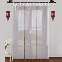 Heart Home 3 Strips PVC 1 Piece Plain 0.50 MM Shower AC Door Curtain 9 Feet (شفاف) ، (Model: F_26_HEARTH016894)