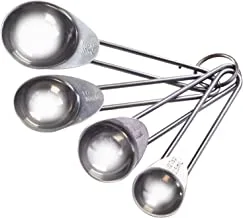 Mason Cash Set of 4 Stainless Steel Baking Measuring Spoons, Silver, 13 X 4.5 X 3 Cm