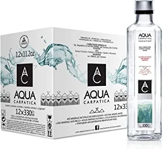 AQUA Carpatica Non-carbonated Natural Mineral Water Low Sodium 12 x 330ml Glass - ROMANIA