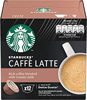 Starbucks Caffe Latte By Nescafe Dolce Gusto 12 Capsules