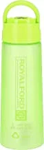 Royalford RF7578Gr 700mlWater Bottle ReUSable Water Bottle Wide Mouth With Hanging Clip Button Lock Lid With Transparent Body Perfect While Travelling, Camping, Trekking & More, Green