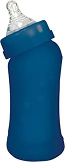 Baby Bottle Made From Glass W/ Silicone Cover-8Oz-Navy-0Mo+