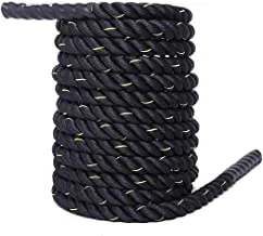 Marshal Fitness Battle Rope Fitness Rope Climbing Rope 38mmx9mMeters Length Workout Exercise Training Undulation Core Strength Training Equipment…