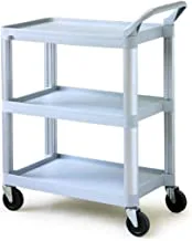 Sunnex polypropylene service trolley with aluminium alloy uprights & 3 shelves 87210g-1, grey, 75x38x95cm