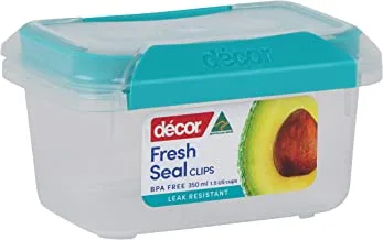 Decor match ups clips oblong food storage container, green, 350 ml, 231600 008, teal, 350ml