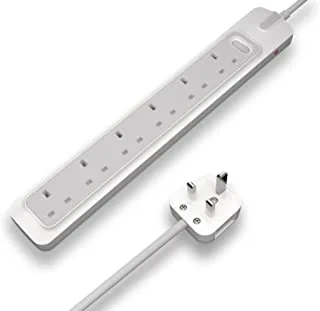 Rafeed power strip surge protection lead 3250w, 3 meter extension cord, 6 sockets, over current protection 13a wa30014