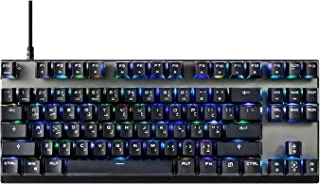 Motospeed CK82 لوحة مفاتيح ميكانيكية عربية سوداء 87 مفتاحًا لوحة مفاتيح RGB للألعاب مع مفتاح أزرق