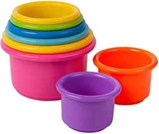 The First Years Stack Up Baby Cups, Bathtub Toys for Kids, 4.8 Ounce (Pack of 8), Multi, Y2341F