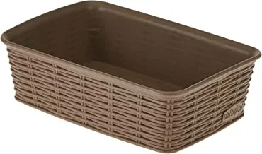 Stefanplast Elegance Rattan Basket, Dove grey, 20x14x6 cm
