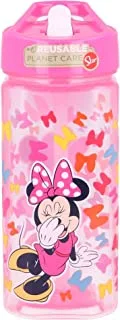 Stor Square Water Bottle 530Ml Minnie So Edgy Bows, Multi Color