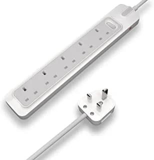 Rafeed Power Strip Surge Protection Lead 3250W, 3 Meter Extension Cord, 5 Sockets, Over Current Protection13A WA30012