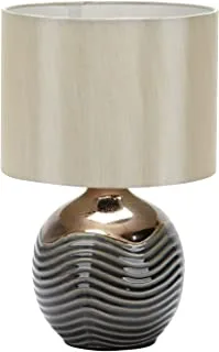 مصباح طاولة سيراميك بتصميم غير متماثل لغرفة المعيشة وغرفة النوم والمنزل بجانب السرير والمنزل والمكتب والقراءة E27 / 60 واتس ، F4301 ، لون بني صغير