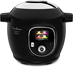 Moulinex Cookeo+ Connect Smart Multicooker, 6 Liters, Arabic/English interface, Bluetooth-Connected App, 100 Built-In Recipes, Black, 1220-1450 Watts, Black, CE857827, min 2 yrs warranty
