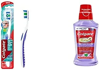 1 Colgate 360 Medium ToothBRush - 1Pk + 1 Colgate Pro Gum Health Mouthwash - 250Ml