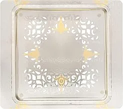 3Pcs Square Tray (L,M,S) Without Handle In The Middle of Tray One Piece Pvc Sheet (Color : Nickel/Gold)