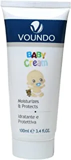 Voundo Baby Cream 100 Ml, Diaper Rash Cream With Zinc Oxide To Treat, Relieve & Prevent Diaper Rash, Hypoallergenic, White