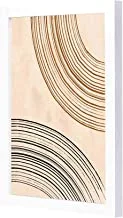 لووا لوحة فنية جدارية بخطوط تجريدية خشبية بإطار أبيض 23x33x2 سم من LOWHA