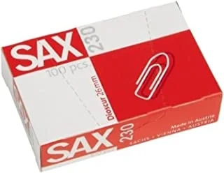 Sax Steel Paper Clip 100 Pieces Pack,White