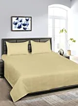 Home town plain polyester/viscose cream bed spread,225x260cm,43x69cm