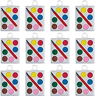 Amscan Watercolor Paint Sets, Party Favor, Pack Of 12,Multi Color,2 3/8 Inches X 1 1/2 Inches