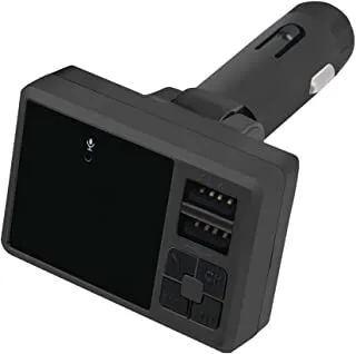 جهاز إرسال FM للسيارة يعمل بالبلوتوث اللاسلكي مع شاحن USB مزدوج سريع للاتصال بدون استخدام اليدين ، أسود ، DZ- 950KWD