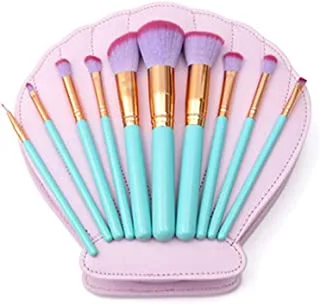 COOLBABY 10-Piece Professional Make-Up Brush Set Blue/Gold