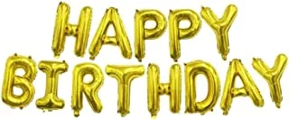 16 Inch Gold Alphabet Letters Balloons Happy Birthday Party Decoration Aluminum Foil Membrane Ballon, 249-22G
