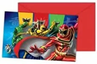 Procos Power Rangers Party Invitations, Pack of 6