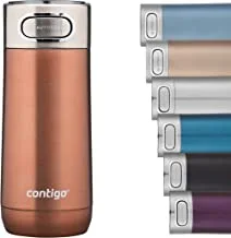 Contigo Luxe Autoseal Travel Mug, Stainless Steel Thermal Vacuum Flask, Leakproof Tumbler, dishwasher safe, Coffee Mug with BPA Free Easy-Clean Lid, White Zinfandel, 360 ml