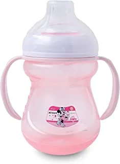 Disney Minnie Mouse Double Handle Sippers for Babies with Spill Proof Sippy Nipples and Removable Handle, Transition Trainer Cup for Babies, 6+ months, 8 Oz/250ml Official Disney Product, Multicolour