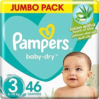 Pampers Aloe Vera, Size 3, Midi, 6-10kg, Jumbo Pack, 46 Taped Diapers