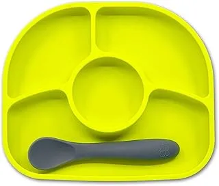 Yumi anti-spill silicone plate & spoon set