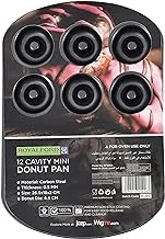 Royalford RF9904 Doughnut Pans For Baking With 12 Slots - ReUSable Bagel Mold Tray For Prolonged USe | Microwave, & Freezer Safe | Baking Molds For Small Donuts, Cookie, Resin Art, & More