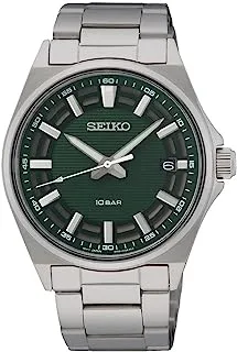 Seiko Men Watch Quartz Steel/Green SUR503P1, Silver, Silver, Bracelet